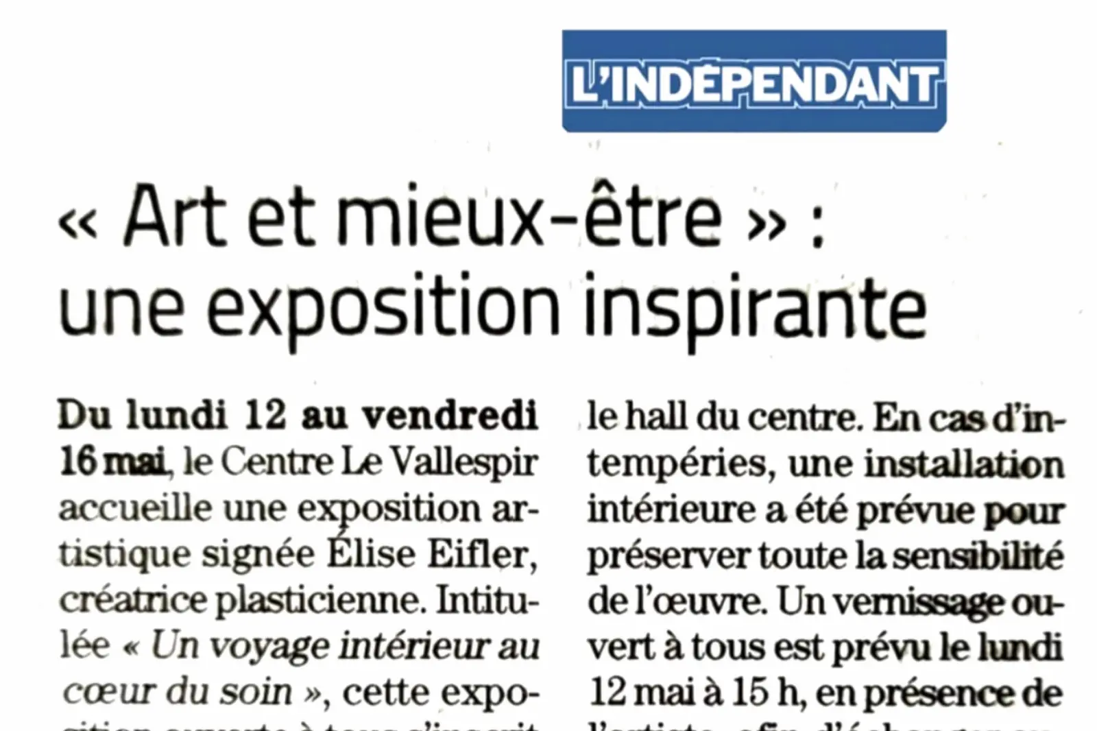 Article de Presse, L'Ind&eacute;pendant 66